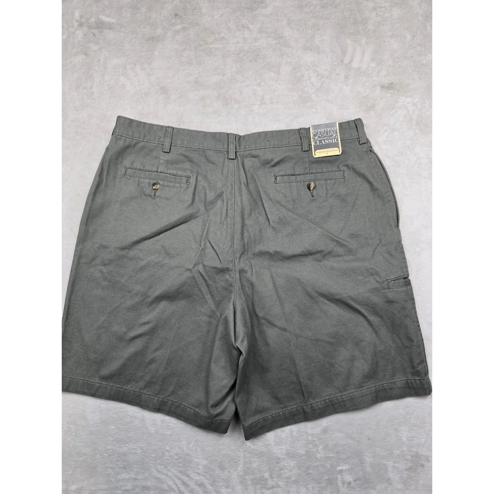 Saddlebred Chino Shorts Mens 40 Olive Green Cotton Classic Fit Cell‎ Pocket NEW